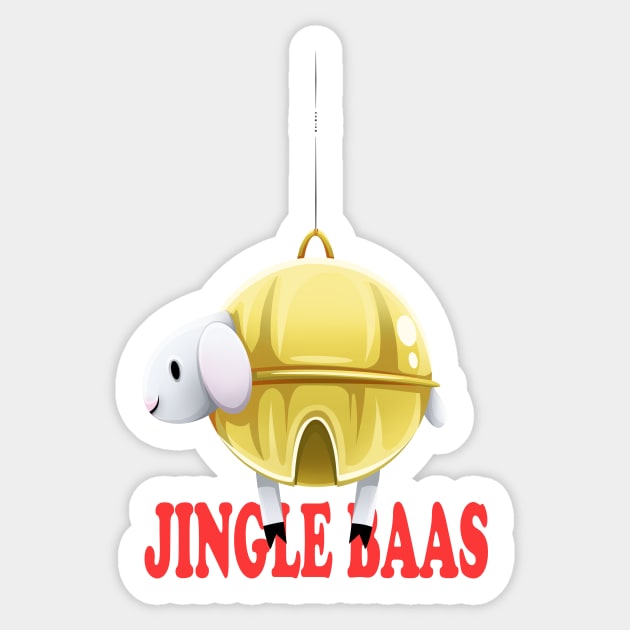 Jingle Baas - Jingle Bells Sticker by Art by Angele G